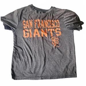MLB San Francisco Giants Shirt Youth Medium M 8/10 Grey Orange SF Team Athletics